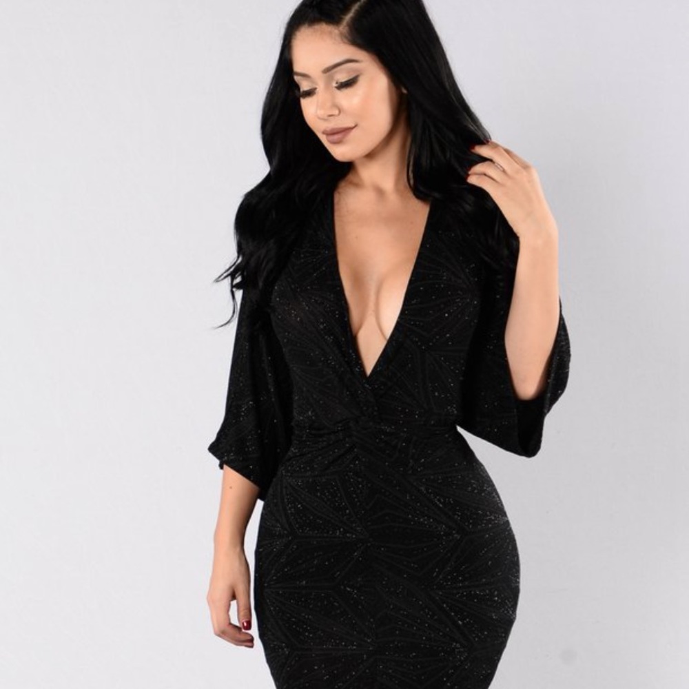 Fashion nova Black come to me dress dress size Xs